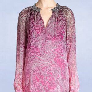 Diane‎ Von Furstenberg Leysa Pink Silk Blouse - Size 2